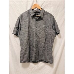 Hurley Mens Classic Fit Short Sleeve Button Up Shirt Gray XL